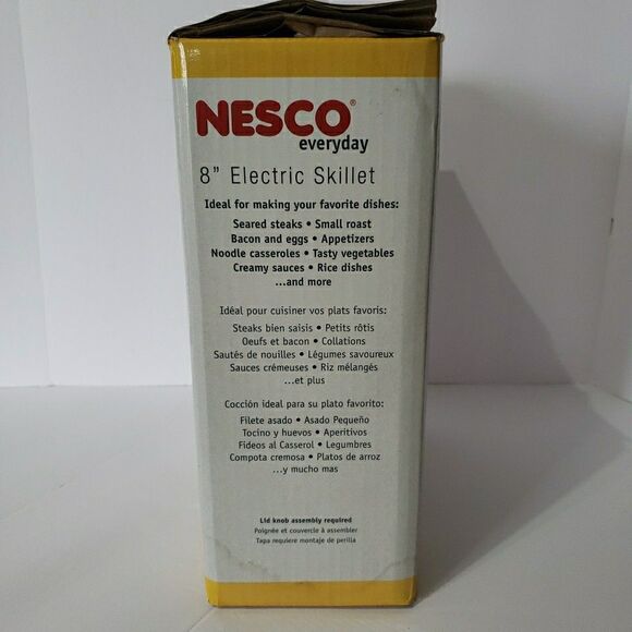 New Open Box Nesco Everyday Skillet 8-inch ES-08 Black Electric 800 Watts Tested - Picture 7 of 7